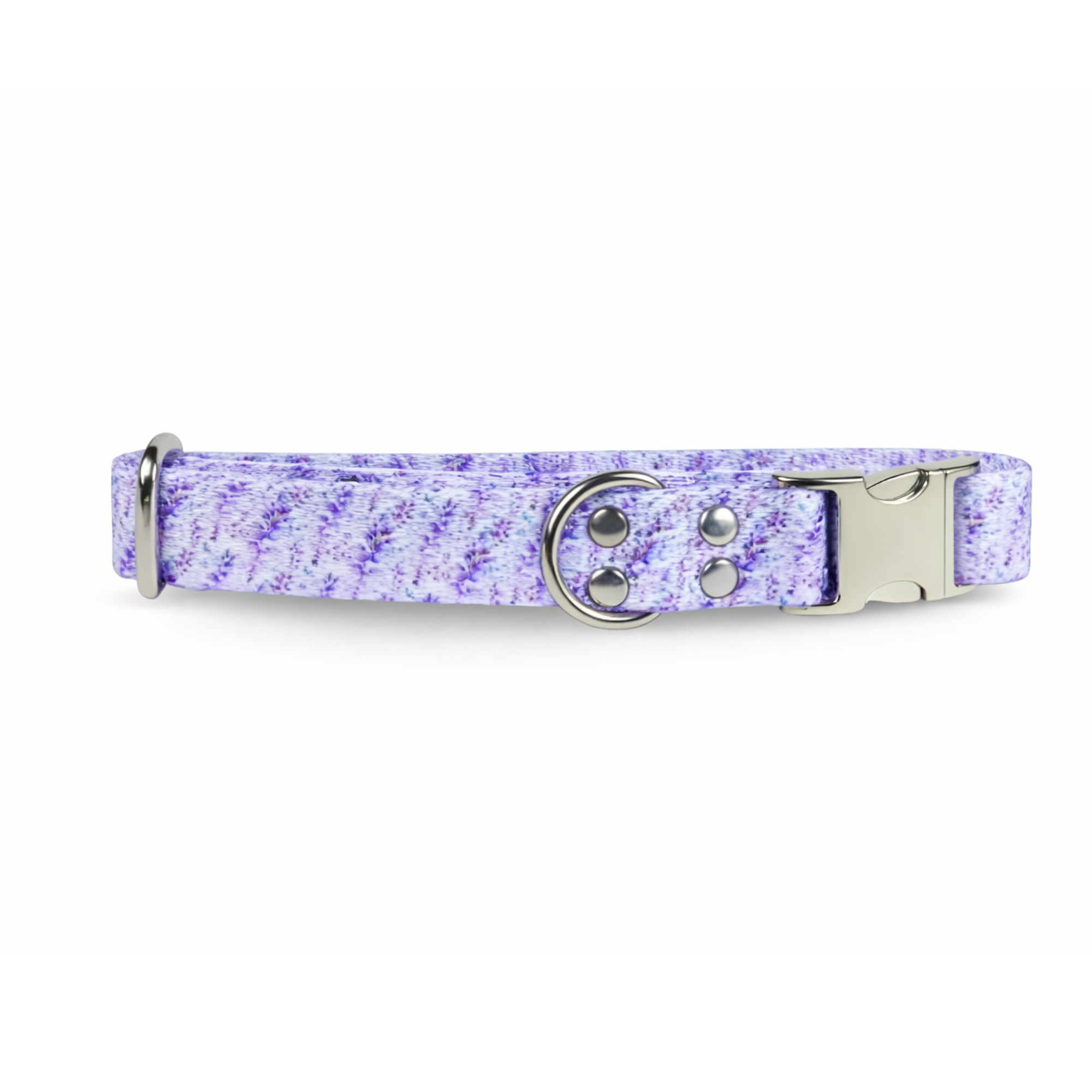 Collier pour chien motif lavande – Doux, réglable & fait main en France