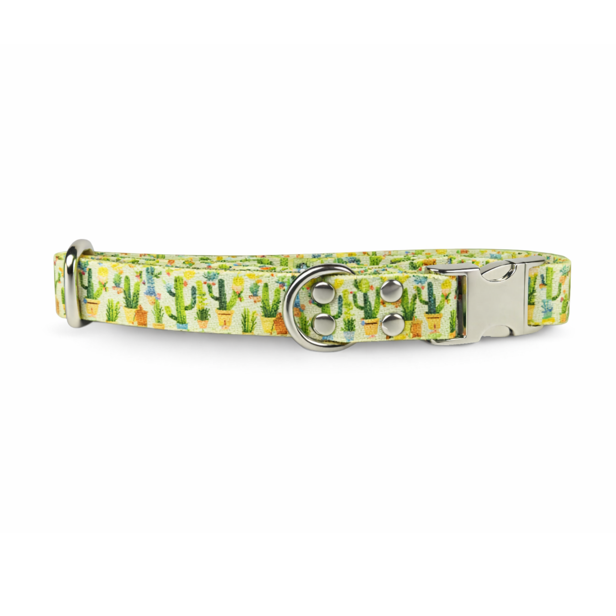 Collier pour chien motif cactus – Réglable & fait main en France