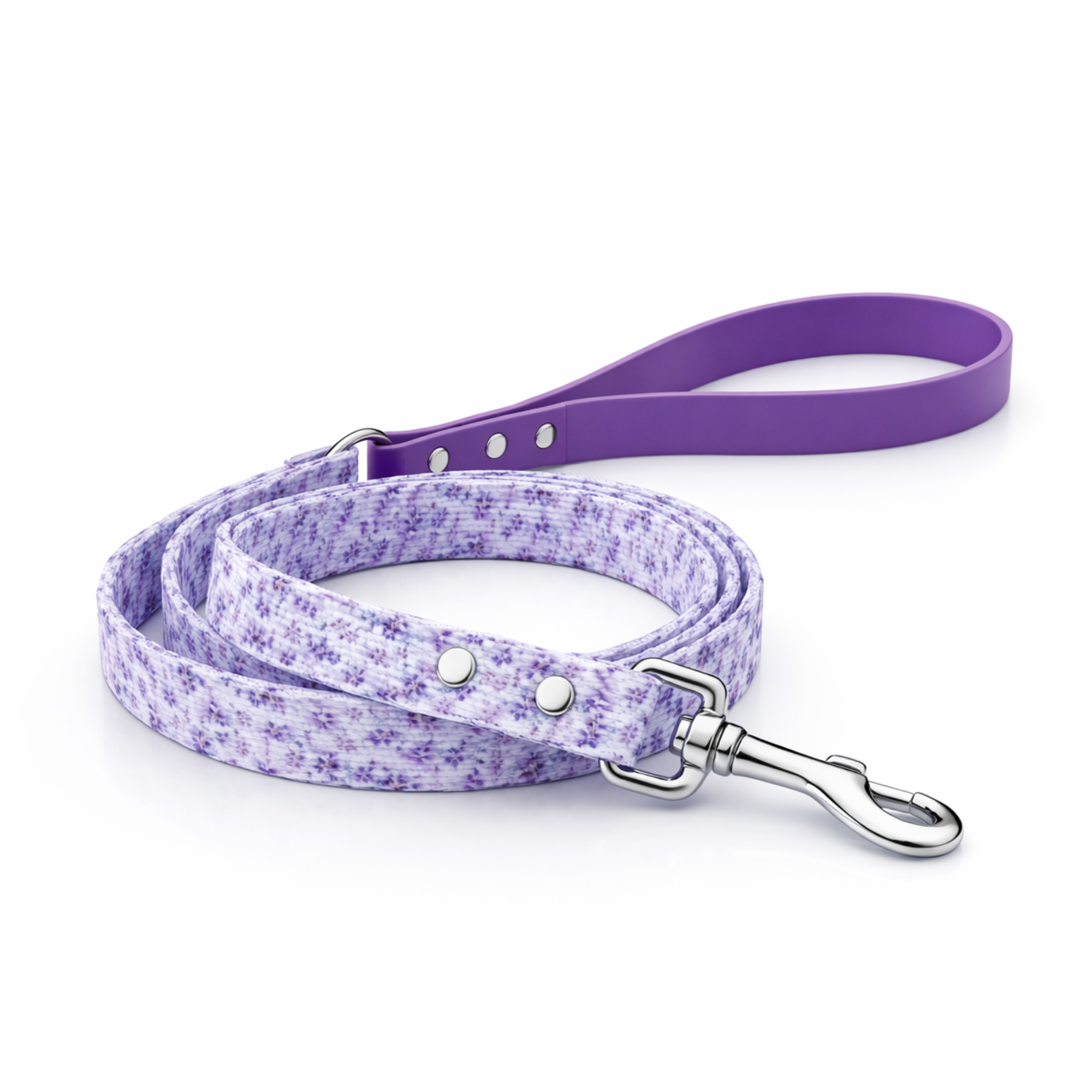 Laisse pour chien motif Lavande – Élégance artisanale et confort au quotidien