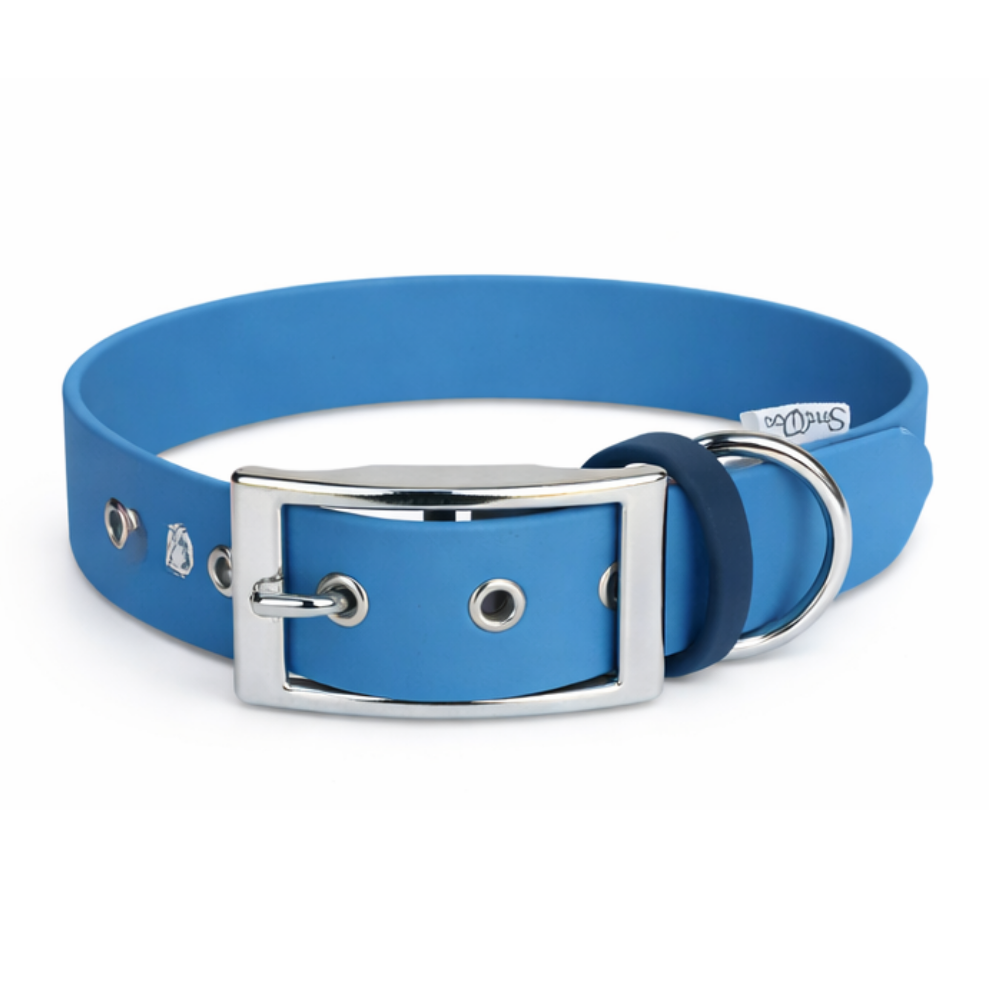 Lagon, Collier pour chien en Biothane bleu lagon, fabriqué en France - Stylidog