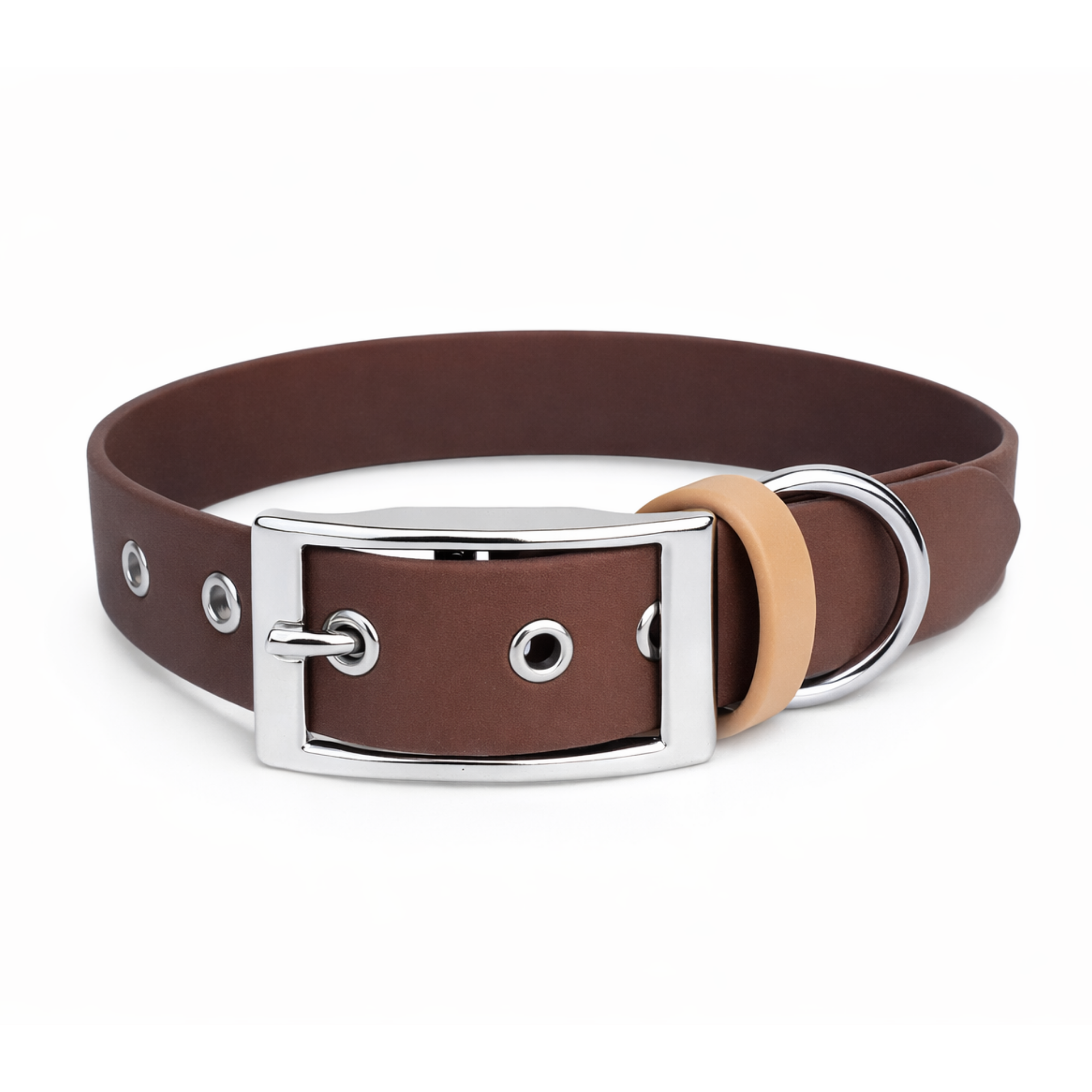 Cacao, Collier pour chien en Biothane couleur marron, fabriqué en France - Stylidog