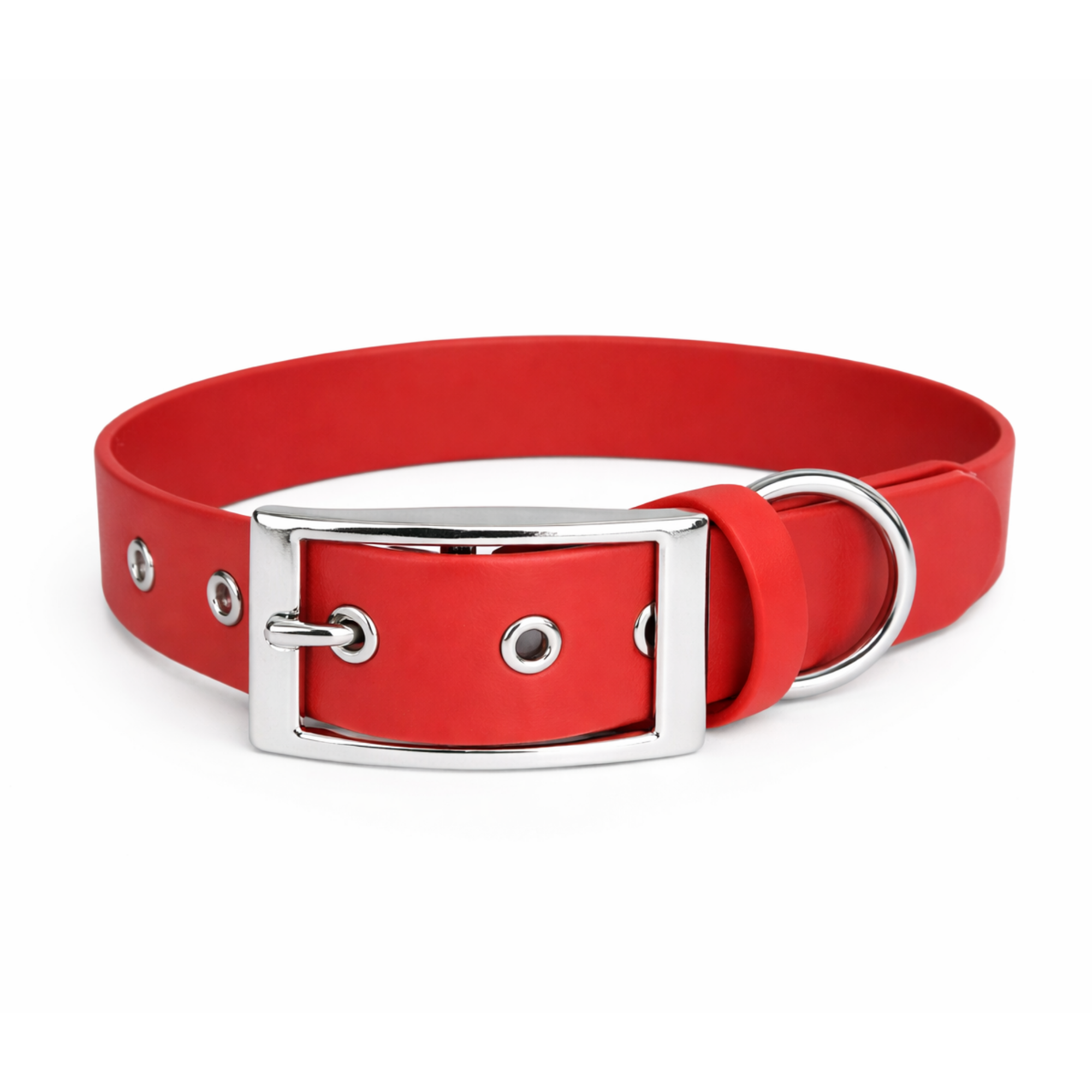Cerise – Collier pour chien en Biothane rouge foncé, résistant et étanche