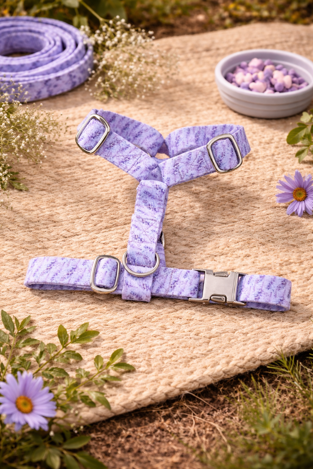 Harnet et accessoires pour chien lavande