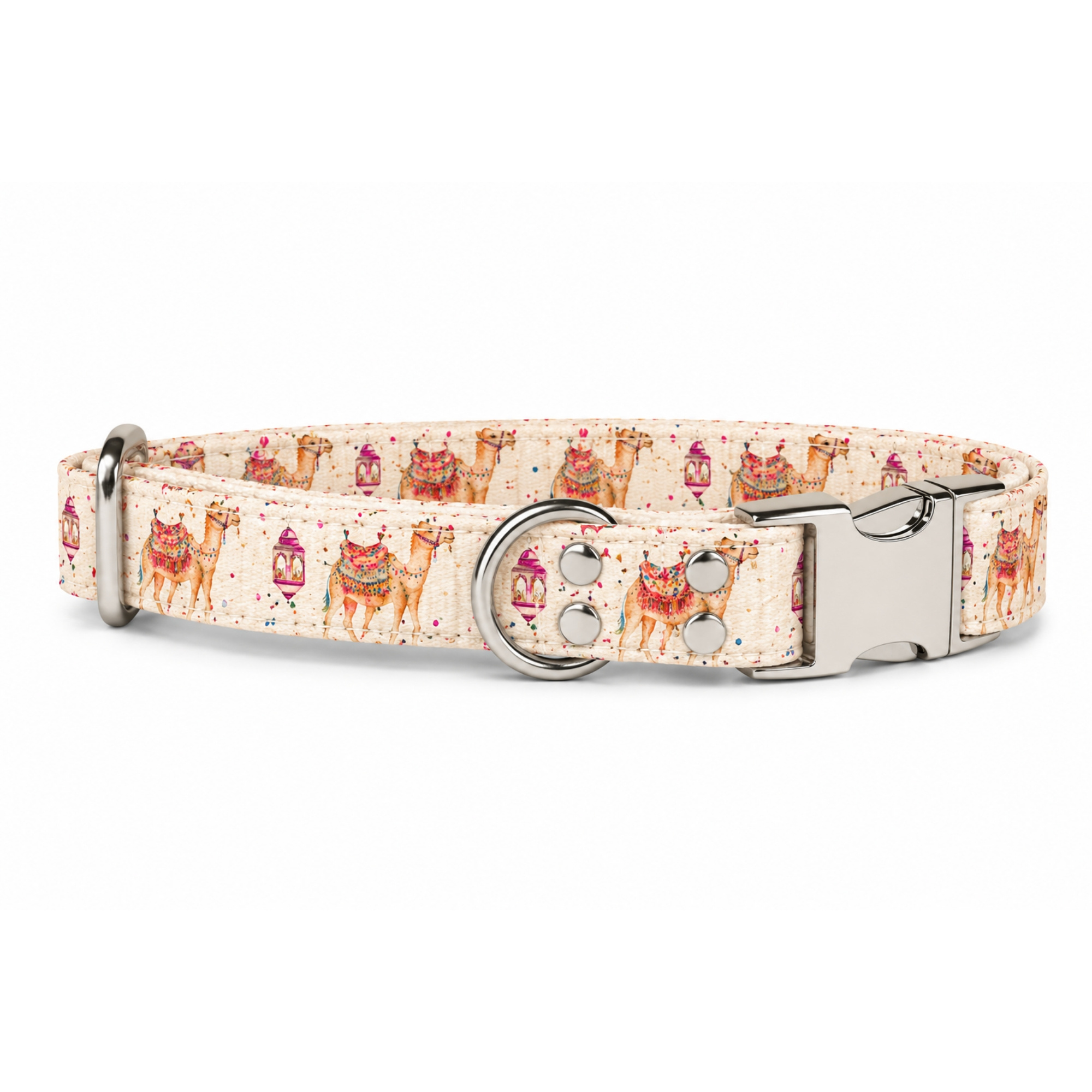 Collier pour chien Sahara Bloom – Motif dromadaires & lanternes marocaines