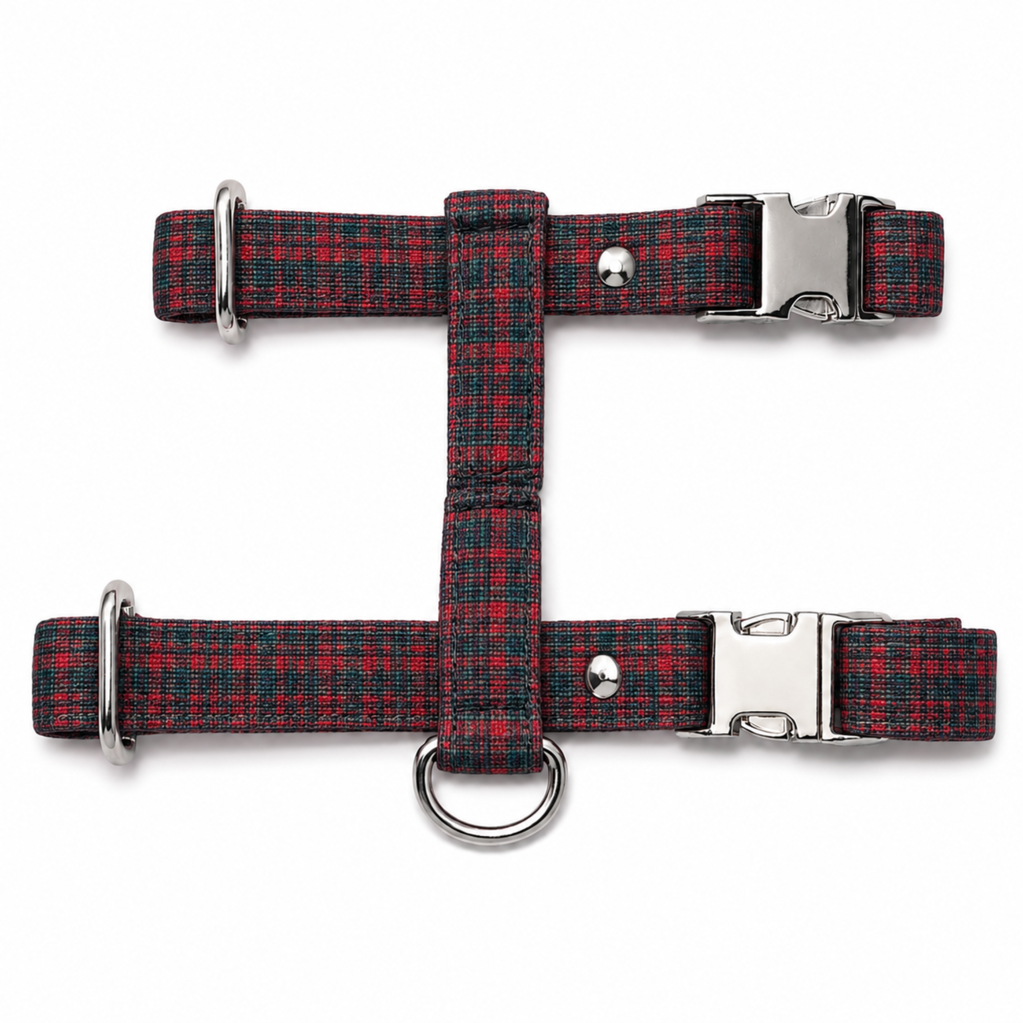 Harnais pour chat motif tartan écossais – Sécurisé & fabriqué en France