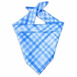 bandana chien carreaux bleus