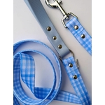 Laisse pour chien à  carreau bleu Stylidog