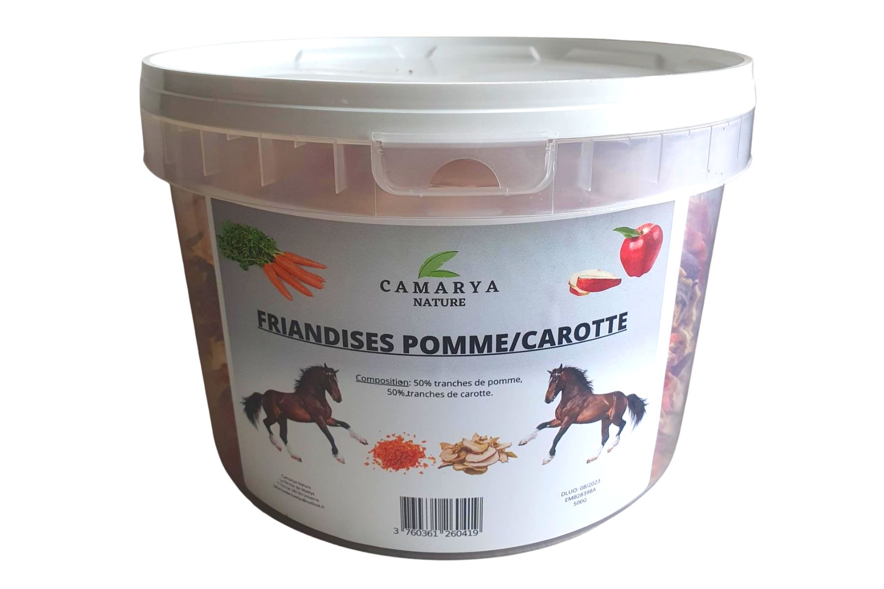 mélange pommecarotte chevaux500g, friandise naturel pour chevaux