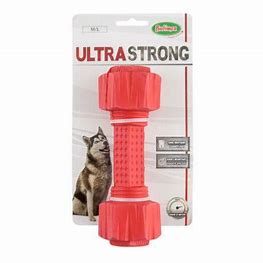ultra strong rouge haltere 19cm, jouet solide et costaud pour chien