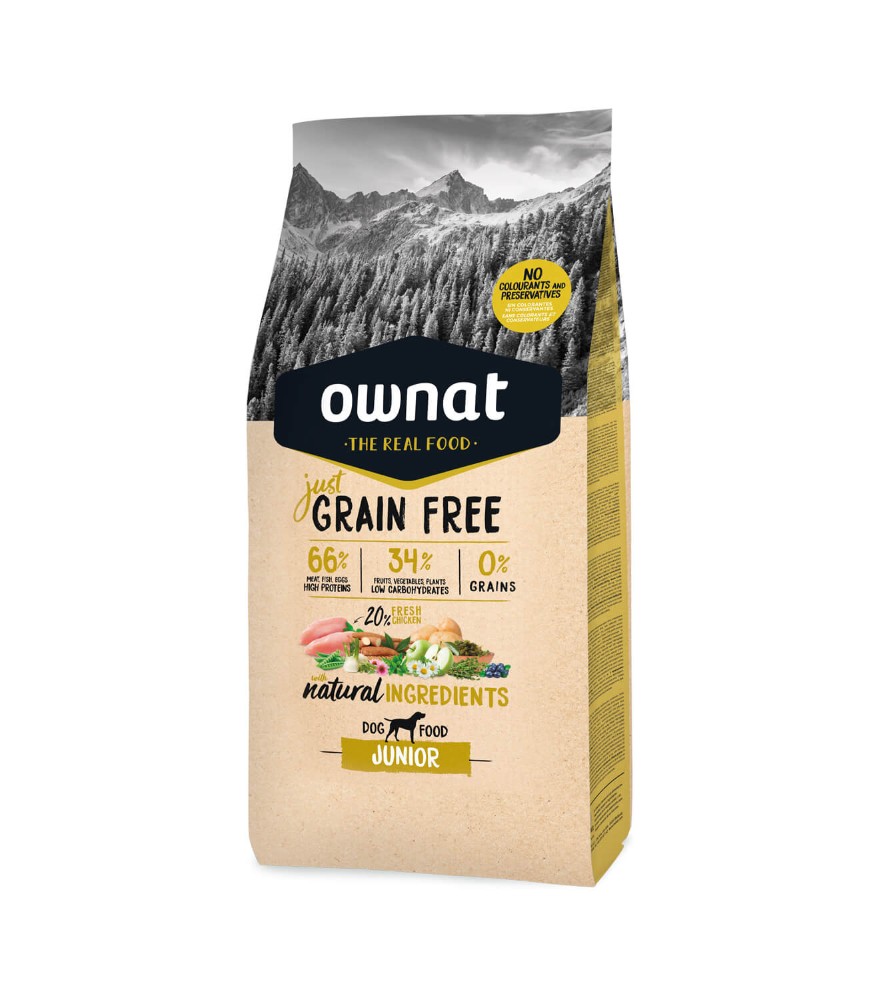 ownat just grain free junior, croquette sans céréales pour chiots