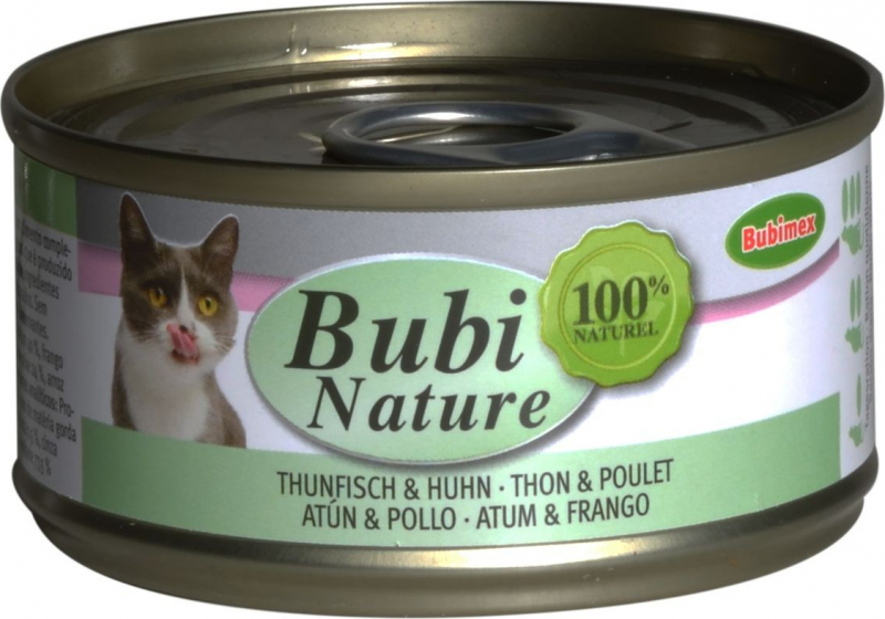 Bubi nature thon et poulet pâtée pour chats, alimentation humide haute qualité