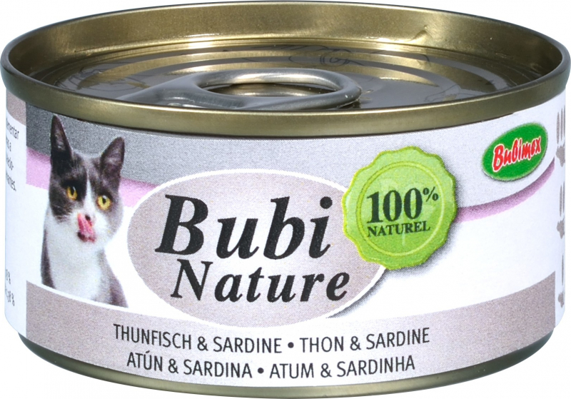 Bubi nature thon et sardine pâtée pour chats, alimentation humide haute qualité