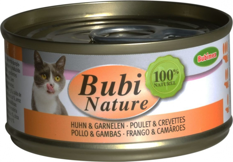 Bubi nature Poulet et Crevette, alimentation humide pour chats