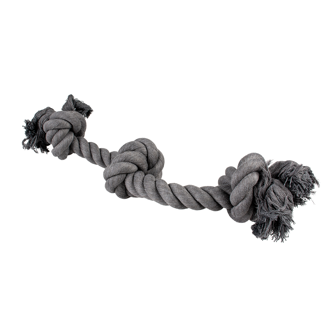 corde 3 noeuds noir 60cm - jouet pour chien