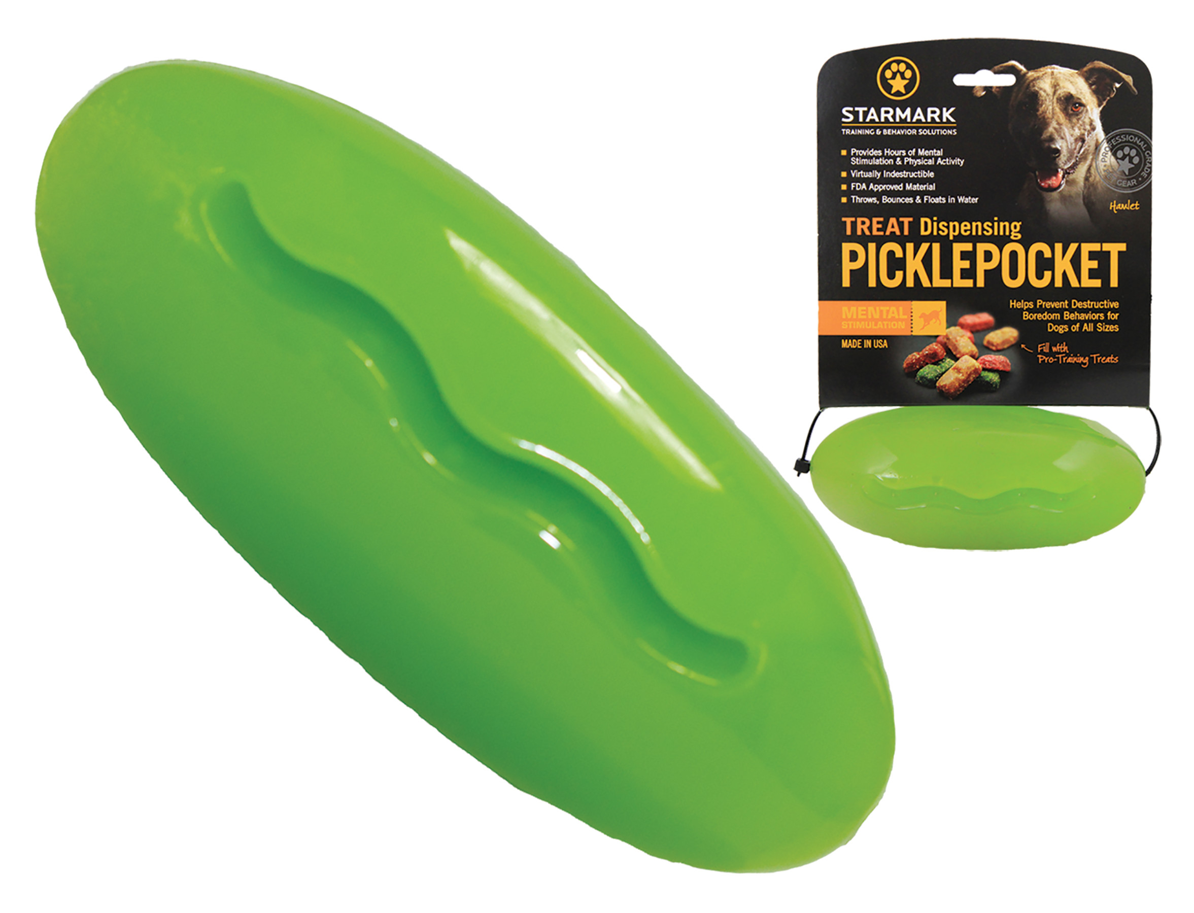 Starmark treat pickle pocket -  jouet friandise indestructible pour chiens