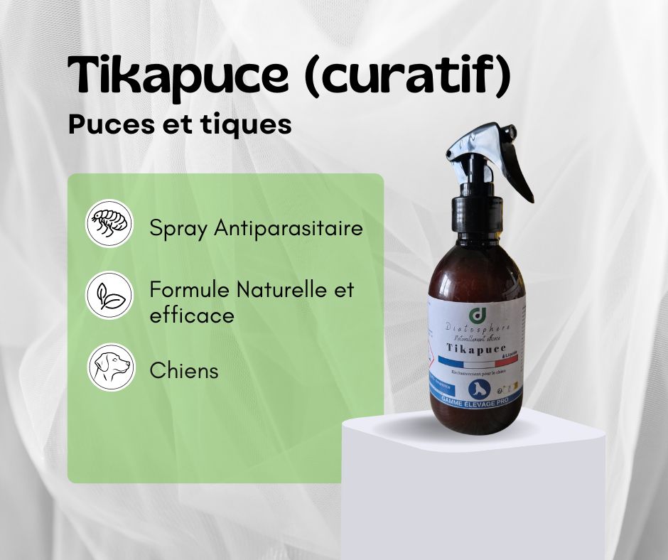 Tikapuce-spray antiparasitaire naturel pour chiens-puces et tiques