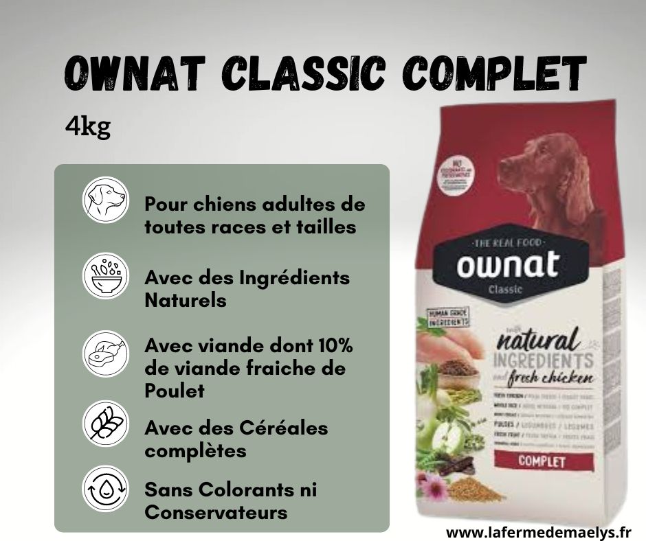 Ownat classic complet-croquettes pour chiens adultes 4kg