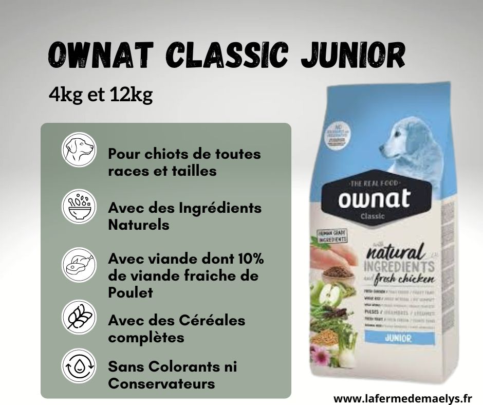 ownat classic junior-petites croquettes pour jeunes chiens