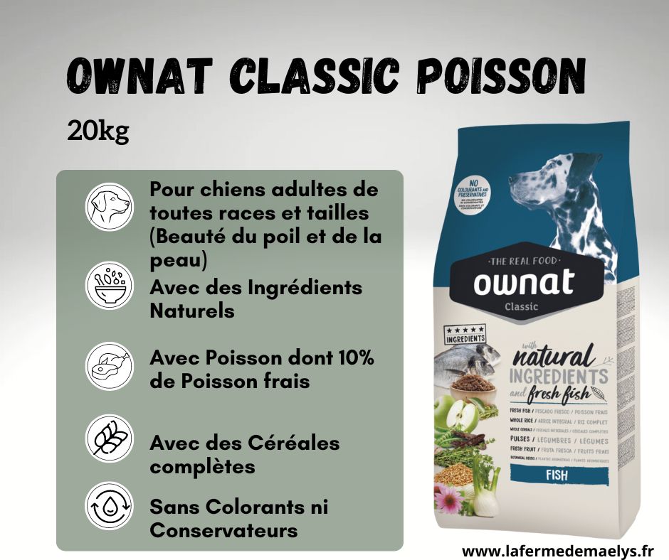 ownat classic fish-croquettes pour chiens adultes aux poissons