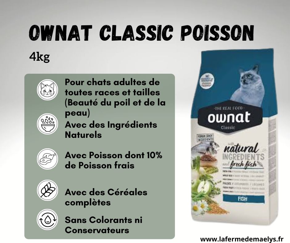 ownat classic fish-croquettes aux poissons pour chats adultes