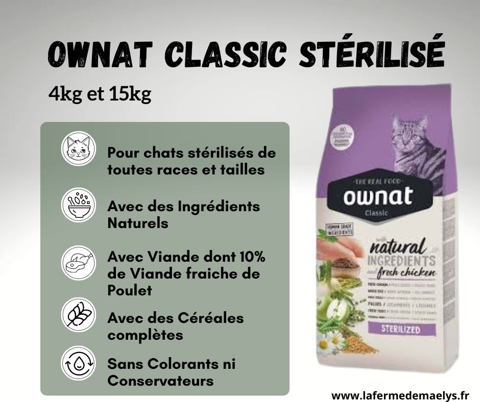 ownat classic stérilisé-croquettes pour chats stérilisés