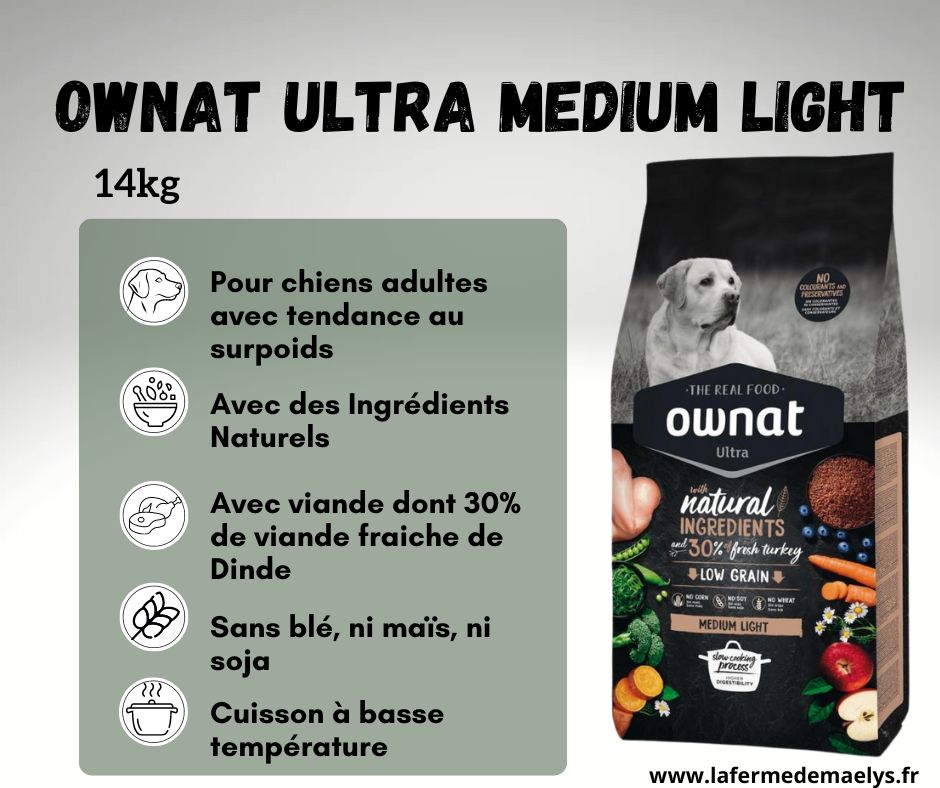 ownat ultra medium light-croquettes pour chiens adultes avec tendance au surpoids