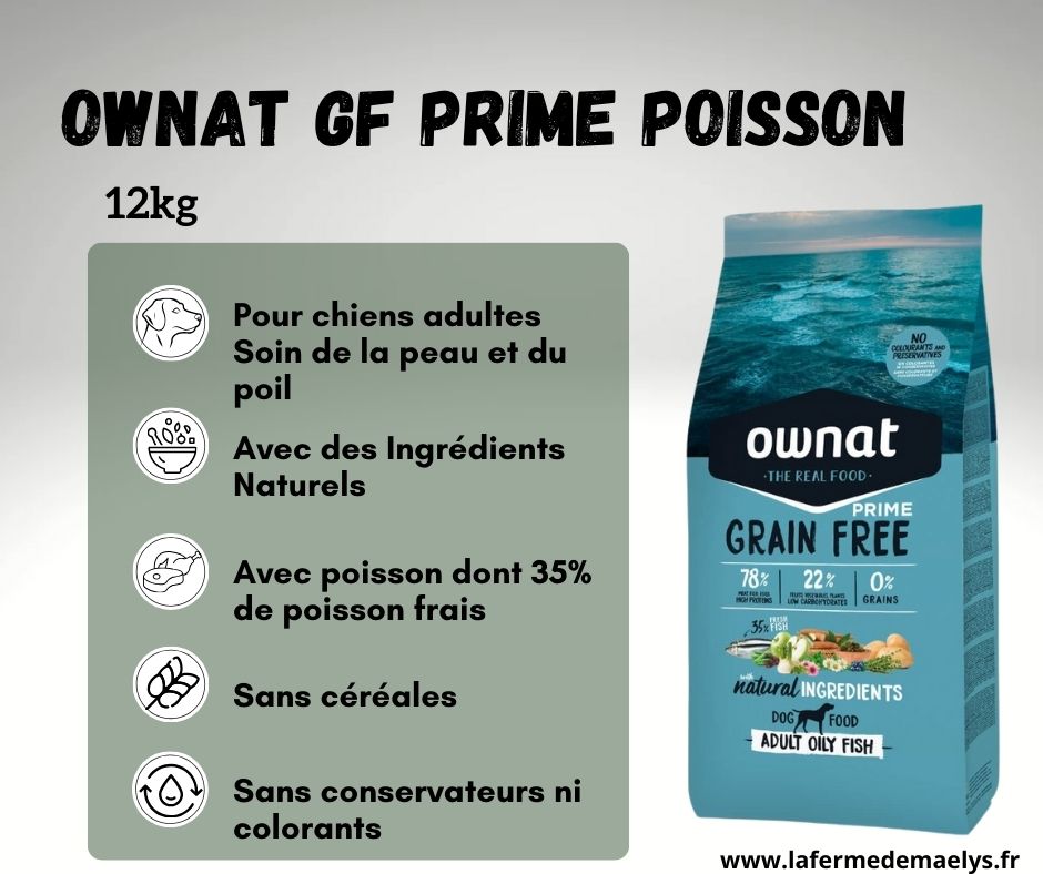 Ownat grain free prime oily fish-croquettes sans céréales pour chiens adultes-soin de la peau et du poil