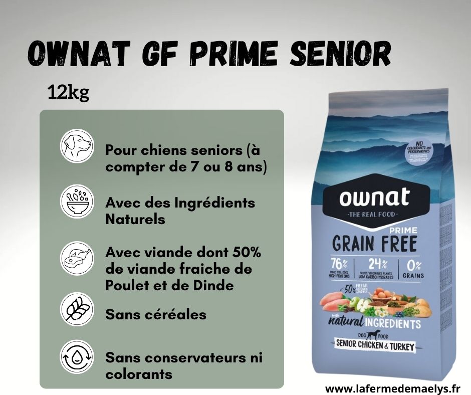 Ownat grain free prime senior-croquettes pour vieux chiens