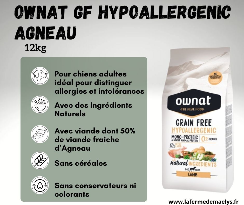 Ownat grain free hypoallergenic agneau