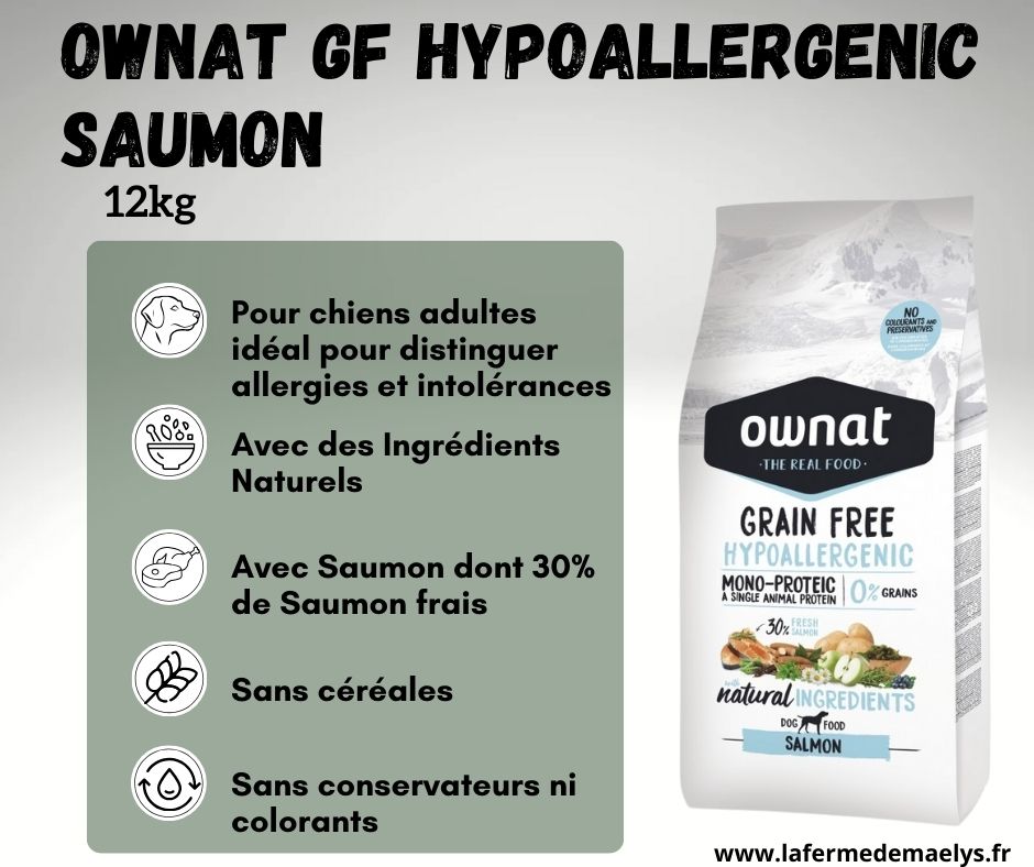 Ownat grain free hypoallergenic saumon croquettes pour chien