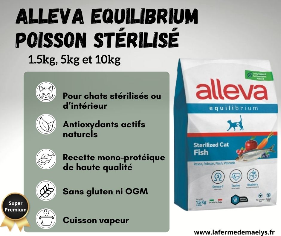 alleva equilibrium sterilized cat fish-croquettes pour chats stérilisés ou chat d'intérieur