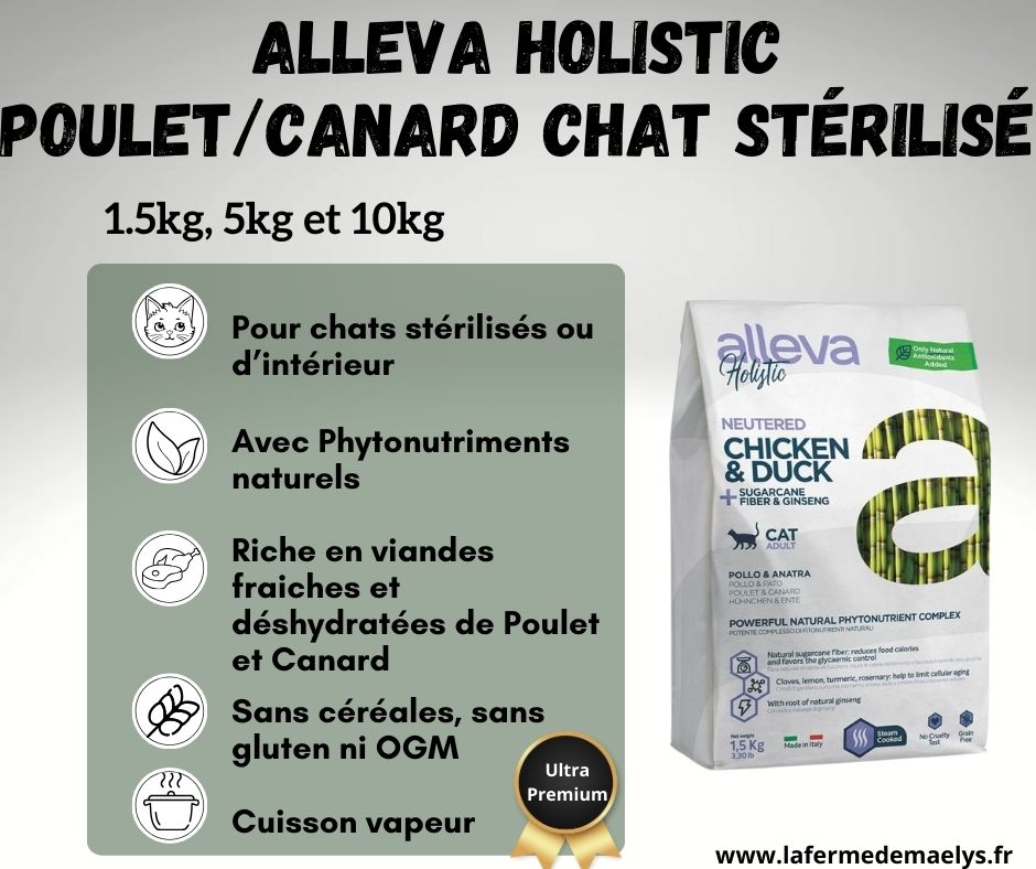 Alleva holistic poulet/canard chat stérilisé