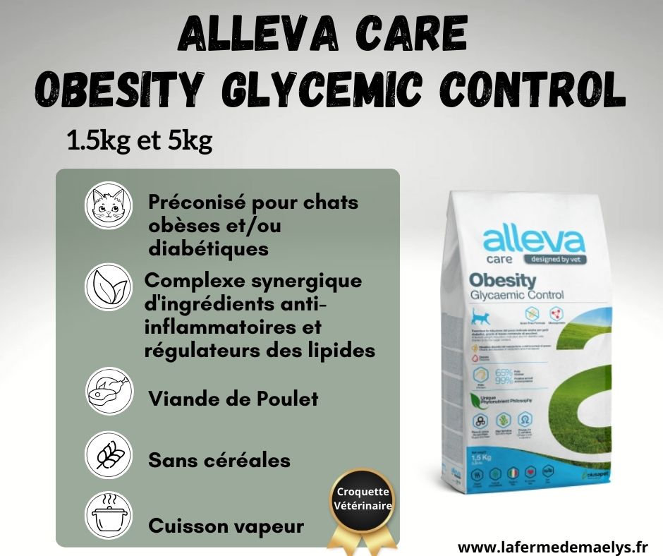 alleva care obesity glycemic control-croquettes vétérinaire pour chat obèse, en surpoids et diabétiques