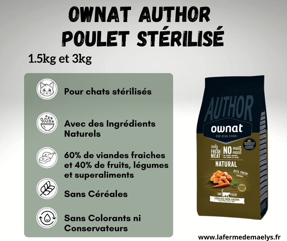 Ownat author sans céréales stérilisé poulet