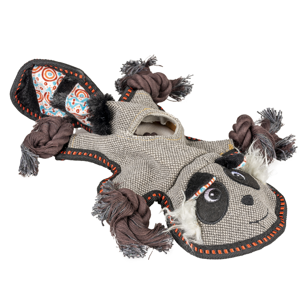 Canvas raton laveur gris-jouet pour chien