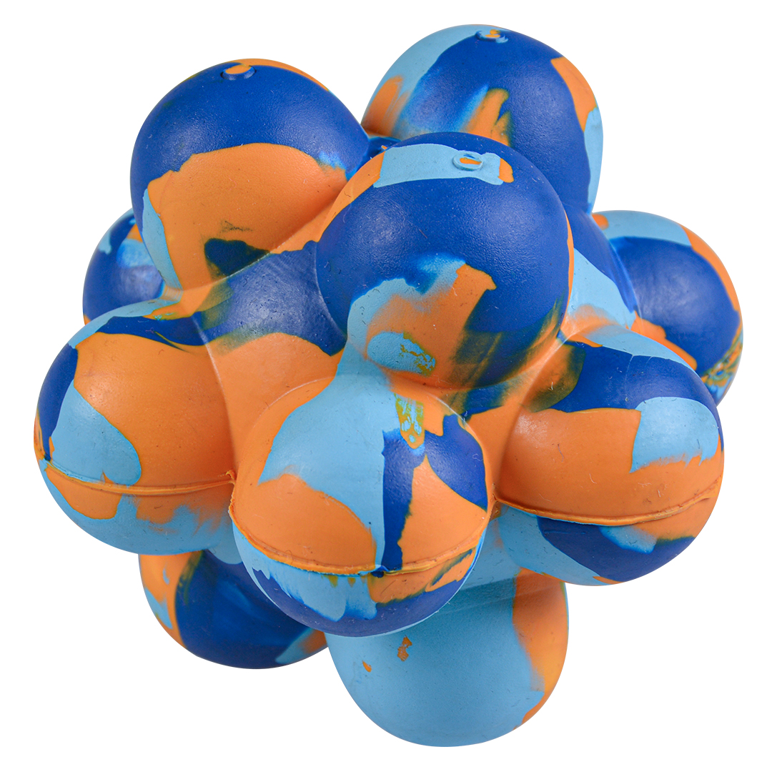 Balle à bulles en caoutchouc smash multicolore-jouet pour chien