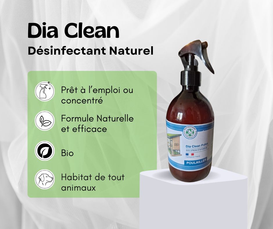Dia clean-désinfectant naturel pour lhabitat des animaux-niche-poulailler-cage