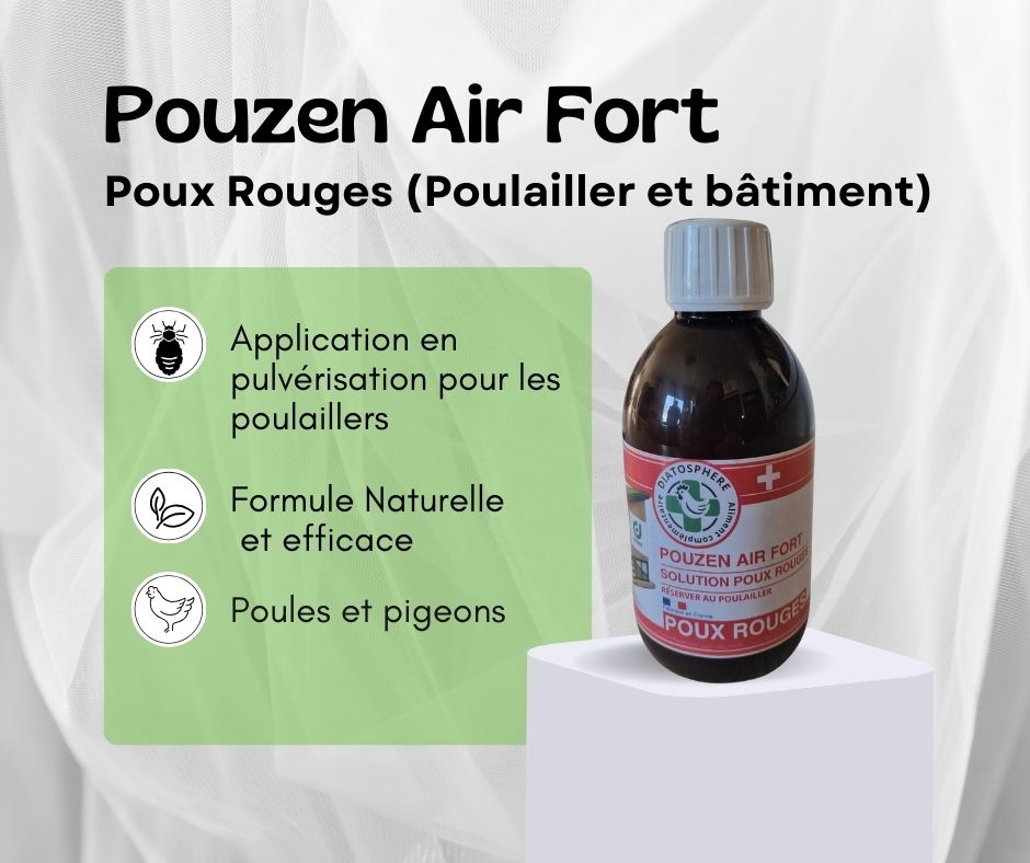 pouzen air fort, lutter contre les poux rouges dans le poulailler
