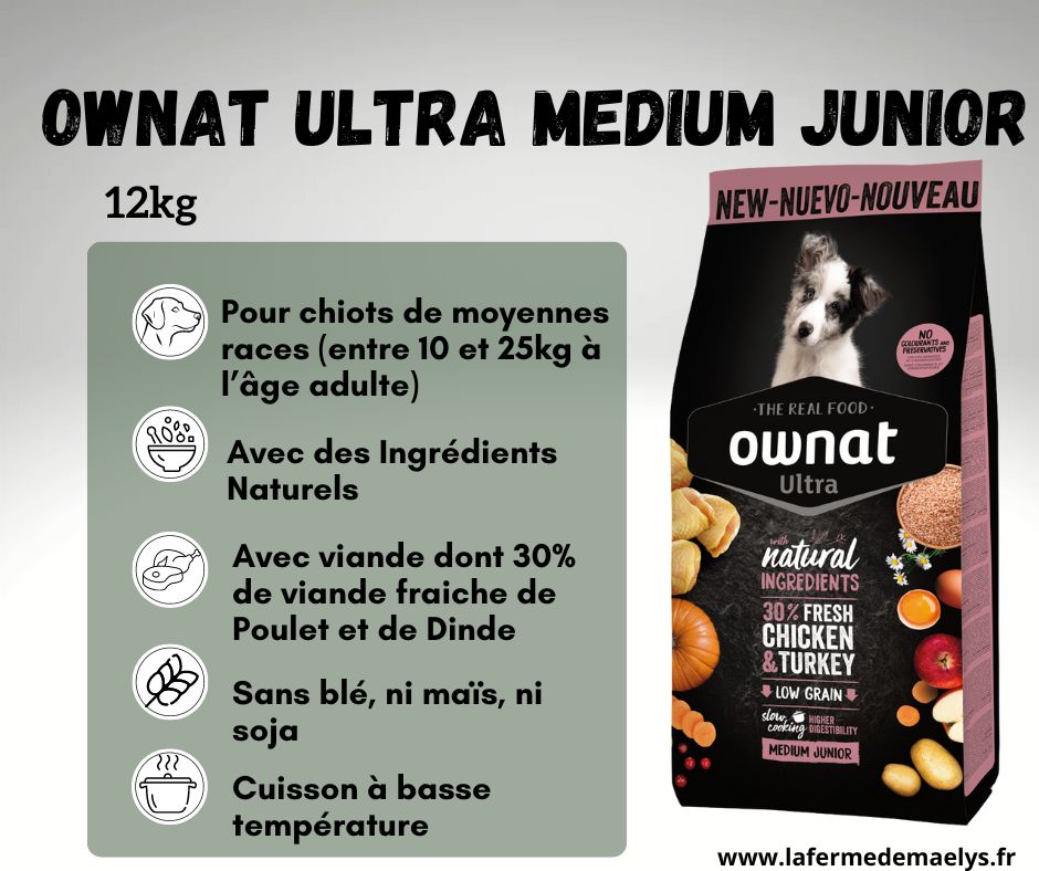 ownat ultra medium junior-croquettes pour chiots de moyenne race