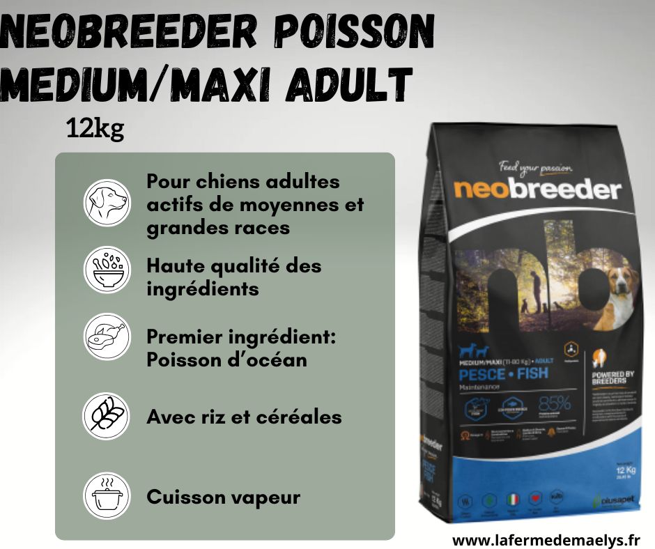 Neobreeder poisson medium maxi adult-croquettes pour chiens