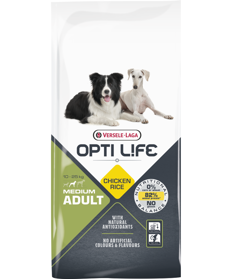 Opti life medium adult-croquettes sans gluten pour chiens moyens adultes