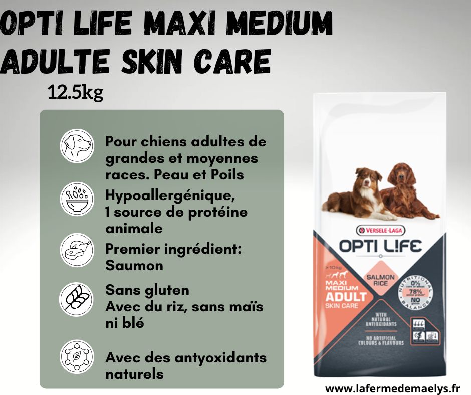 Opti life skin care maxi medium adult-croquettes sans gluten saumon peau et poils pour grands et moyens chiens adultes versele laga.png