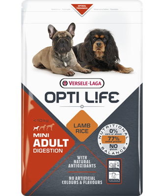 Opti life digestion mini adult-croquettes agneau sans gluten pour petits chiens adultes