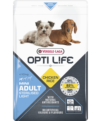 Opti life mini adult sterilised light-croquettes sans gluten pour petits chiens adultes