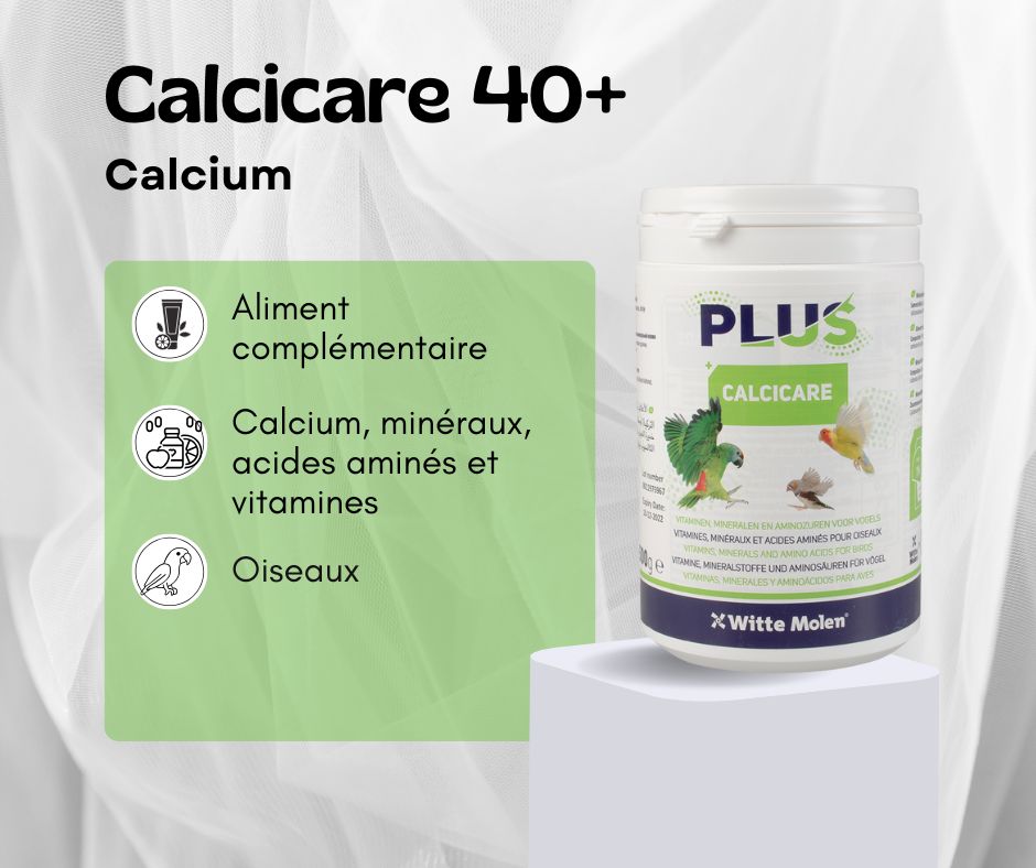 Calcicare 40+-calcium et viamines pour oiseaux
