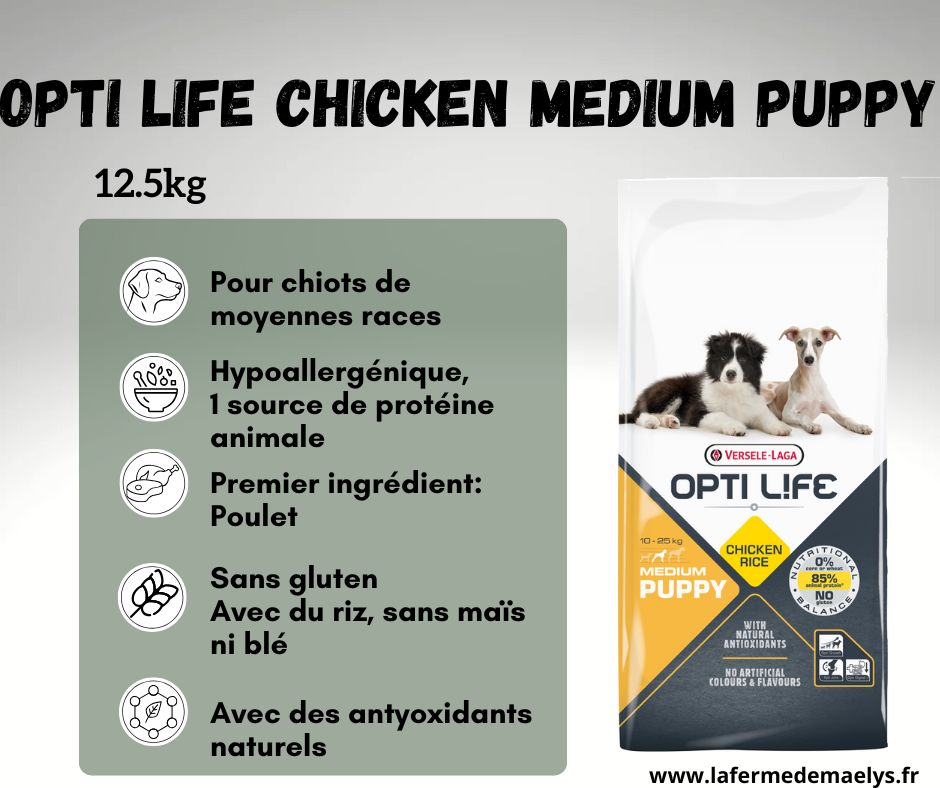 opti life chicken medium puppy-croquettes pour chiots de moyenne race