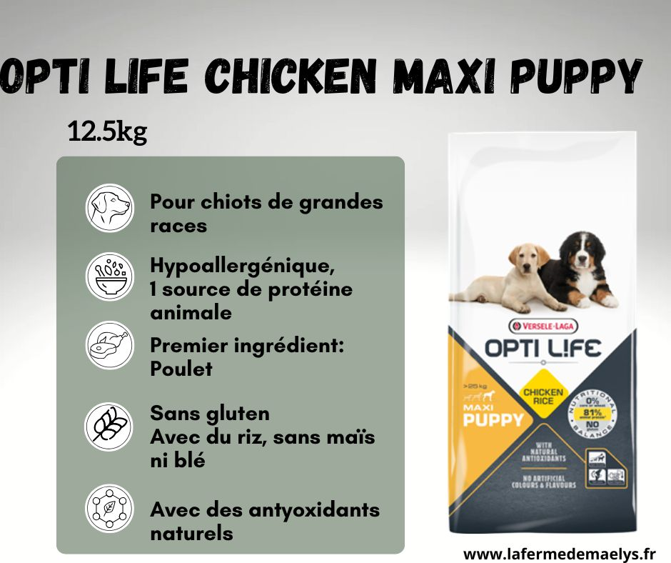 opti life chicken maxi puppy-croquettes pour chiots de grande race