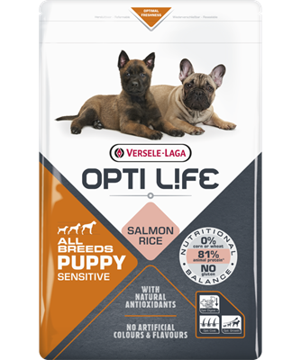 Opti life puppy sensitive all breeds-salmon rice-croquettes au saumon pour chiots