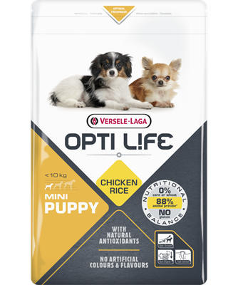 Opti life mini puppy-chicken rice-croquettes pour chiots