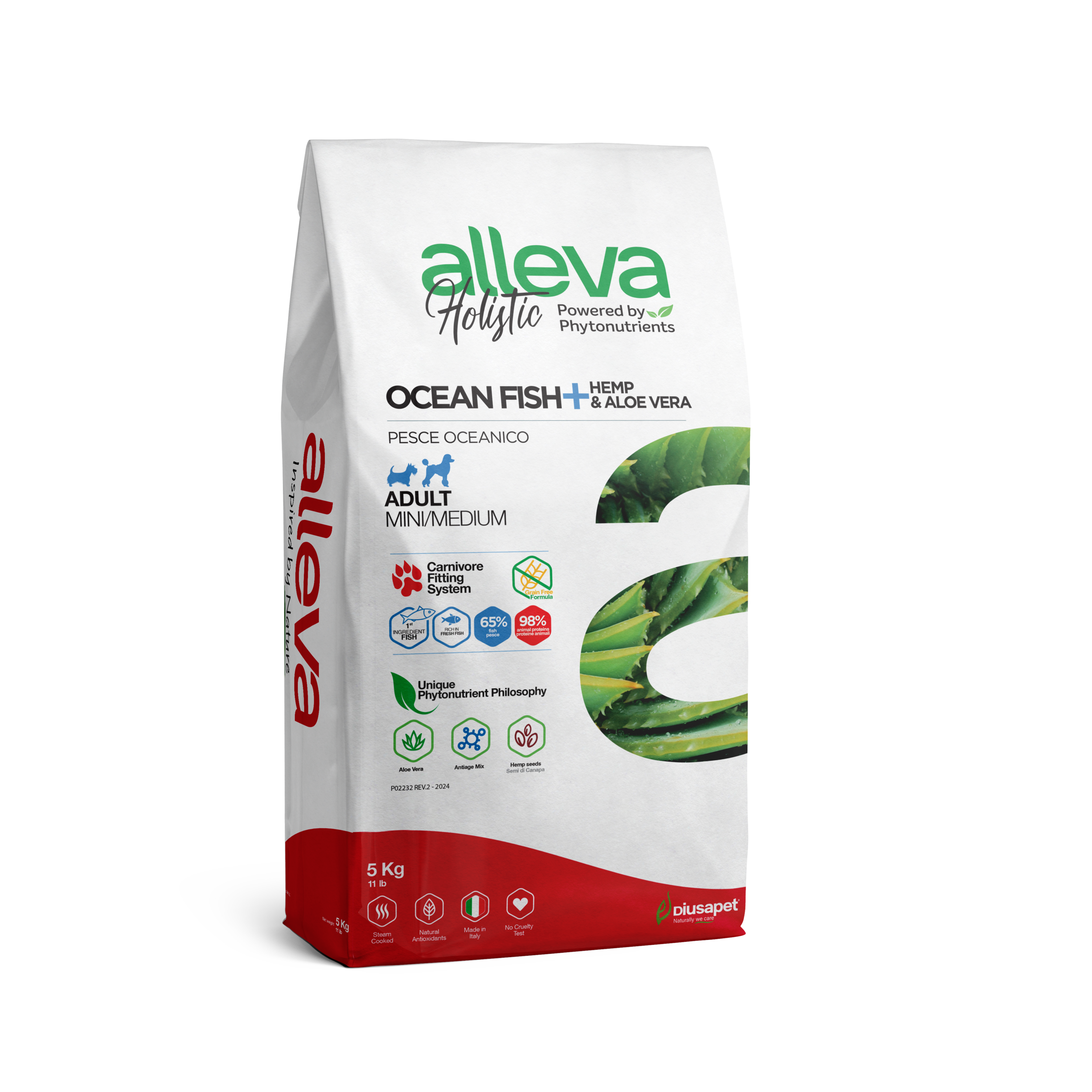 Alleva holistic ocean fish mini medium adulte 5kg-croquettes ultra premium pour chiens de petite et moyenne race